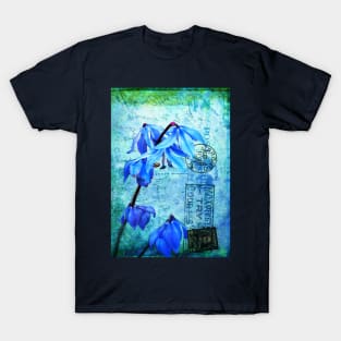 Bluebells on Vintage Postcard T-Shirt